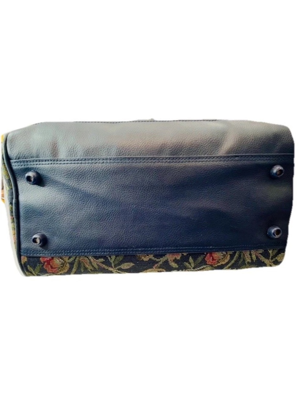 JORDACHE Black Floral Tapestry Luggage Satchel Bag Weekender - Picture 6 of 14